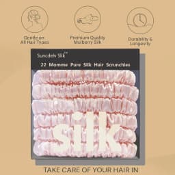 100% Silk Hair Scrunchies Silk Hair Ties Hairbands Skinny Ponytail Holders Hair Care Accessories 6pcs Box Anti Slip Hair Care