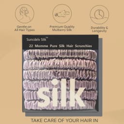 100% Silk Hair Scrunchies Silk Hair Ties Hairbands Skinny Ponytail Holders Hair Care Accessories 6pcs Box Anti Slip Hair Care