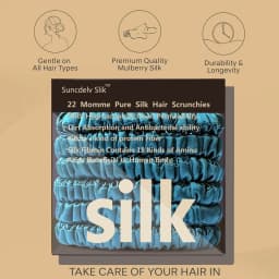 100% Silk Hair Scrunchies Silk Hair Ties Hairbands Skinny Ponytail Holders Hair Care Accessories 6pcs Box Anti Slip Hair Care
