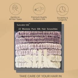 100% Silk Hair Scrunchies Silk Hair Ties Hairbands Skinny Ponytail Holders Hair Care Accessories 6pcs Box Anti Slip Hair Care