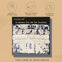 100% Silk Hair Scrunchies Silk Hair Ties Hairbands Skinny Ponytail Holders Hair Care Accessories 6pcs Box Anti Slip Hair Care