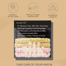 100% Silk Hair Scrunchies Silk Hair Ties Hairbands Skinny Ponytail Holders Hair Care Accessories 6pcs Box Anti Slip Hair Care