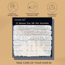100% Silk Hair Scrunchies Silk Hair Ties Hairbands Skinny Ponytail Holders Hair Care Accessories 6pcs Box Anti Slip Hair Care