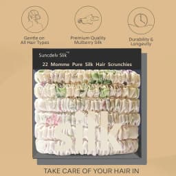 100% Silk Hair Scrunchies Silk Hair Ties Hairbands Skinny Ponytail Holders Hair Care Accessories 6pcs Box Anti Slip Hair Care