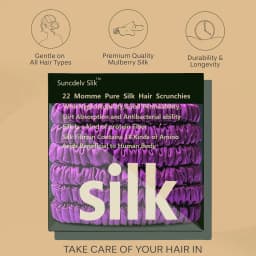 100% Silk Hair Scrunchies Silk Hair Ties Hairbands Skinny Ponytail Holders Hair Care Accessories 6pcs Box Anti Slip Hair Care
