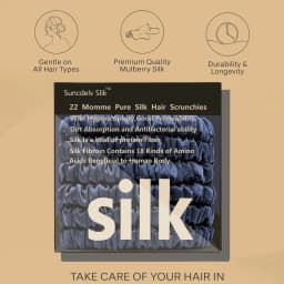 100% Silk Hair Scrunchies Silk Hair Ties Hairbands Skinny Ponytail Holders Hair Care Accessories 6pcs Box Anti Slip Hair Care
