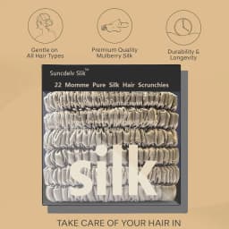 100% Silk Hair Scrunchies Silk Hair Ties Hairbands Skinny Ponytail Holders Hair Care Accessories 6pcs Box Anti Slip Hair Care