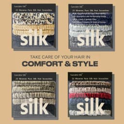 100% Silk Hair Scrunchies Silk Hair Ties Hairbands Skinny Ponytail Holders Hair Care Accessories 6pcs Box Anti Slip Hair Care