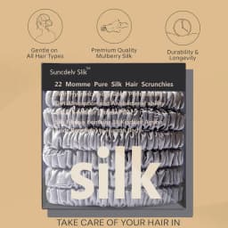 100% Silk Hair Scrunchies Silk Hair Ties Hairbands Skinny Ponytail Holders Hair Care Accessories 6pcs Box Anti Slip Hair Care