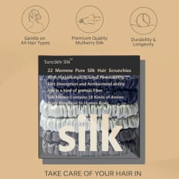 100% Silk Hair Scrunchies Silk Hair Ties Hairbands Skinny Ponytail Holders Hair Care Accessories 6pcs Box Anti Slip Hair Care