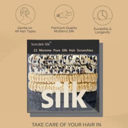 100% Silk Hair Scrunchies Silk Hair Ties Hairbands Skinny Ponytail Holders Hair Care Accessories 6pcs Box Anti Slip Hair Care