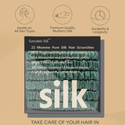 100% Silk Hair Scrunchies Silk Hair Ties Hairbands Skinny Ponytail Holders Hair Care Accessories 6pcs Box Anti Slip Hair Care