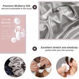 100% Silk Hair Scrunchies Silk Hair Ties Hairbands Skinny Ponytail Holders Hair Care Accessories 6pcs Box Anti Slip Hair Care
