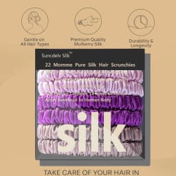 100% Silk Hair Scrunchies Silk Hair Ties Hairbands Skinny Ponytail Holders Hair Care Accessories 6pcs Box Anti Slip Hair Care