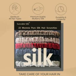 100% Silk Hair Scrunchies Silk Hair Ties Hairbands Skinny Ponytail Holders Hair Care Accessories 6pcs Box Anti Slip Hair Care