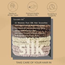 100% Silk Hair Scrunchies Silk Hair Ties Hairbands Skinny Ponytail Holders Hair Care Accessories 6pcs Box Anti Slip Hair Care