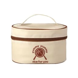 Portable Thermal Lunch Box Large-Capacity Round Barrel Insulated Food Storage Bag Fashion Aluminum Foil Tote Lunch Bag