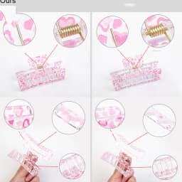 New Korean Women Print Flower Hair Claw Crab Halloween Hairpin Plastic Hair Clip Clamps Large Size Hair Accessories Barrettes
