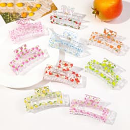 New Korean Women Print Flower Hair Claw Crab Halloween Hairpin Plastic Hair Clip Clamps Large Size Hair Accessories Barrettes