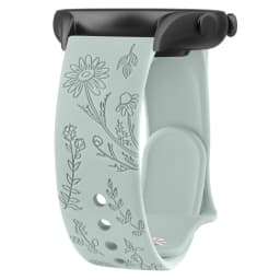 20mm Flower Engraved Bands For Samsung Galaxy Watch 6/5/4/Active 2/5 Pro 45mm 40mm 44mm/Watch 6 4 Classic/Watch 3 41mm Watchband