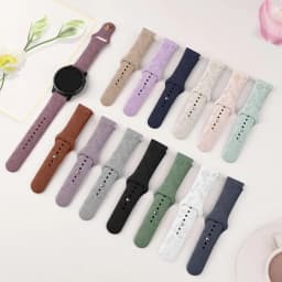 20mm Flower Engraved Bands For Samsung Galaxy Watch 6/5/4/Active 2/5 Pro 45mm 40mm 44mm/Watch 6 4 Classic/Watch 3 41mm Watchband