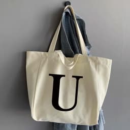 Canvas Shopping Bags Large Capacity Conventional Tote Bag Eco Two Straps Organizer Fashion Letter Printed Women Shoulder Handbag