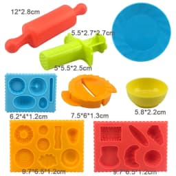 Dough Play Tools for Kids Dough Accessories Molds Dinosaur Fruit Roller Cutter Scissor Playdough Clay Mold Children DIY Toys