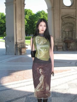 Genayooa Y2k Mesh Tops Sleeveless Tshirts Patchwork Tank Tops Korean Fashion Grunge Aesthetics See Through Summer Tops Tanks