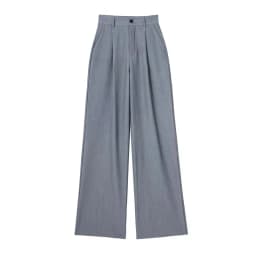 HXAO Women's Formal Pants Office Wear Women Striped Grey Black Pants Woman High Waist Baggy Suit Pants Casual Wide Leg Trousers