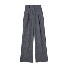 HXAO Women's Formal Pants Office Wear Women Striped Grey Black Pants Woman High Waist Baggy Suit Pants Casual Wide Leg Trousers