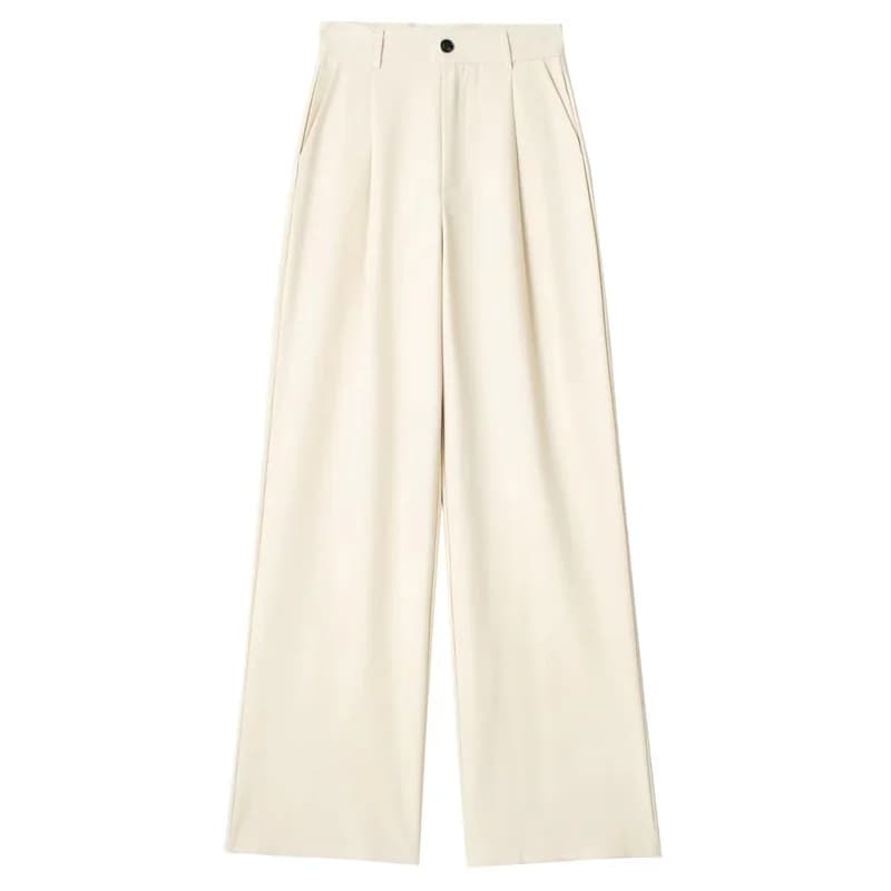 HXAO Women's Formal Pants Office Wear Women Striped Grey Black Pants Woman High Waist Baggy Suit Pants Casual Wide Leg Trousers