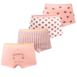 Multipack Cotton Girl Boxer Brief Cute Rainbow Pattern Dot Girls Panties Breathable Soft Children Underwear For 3-14 Years Old