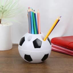 Student Pen Holder Creative Round Football Shaped Multifunctional Plastic Storage Box Football Shape Desktop Decoration