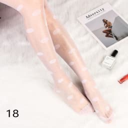 Sexy Women Love Dot Embroidery Silk Stocking Thin Vintage Faux Tattoo Thigh Sheer Pantyhose Female Elastic Hosiery Girls Tights