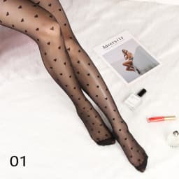 Sexy Women Love Dot Embroidery Silk Stocking Thin Vintage Faux Tattoo Thigh Sheer Pantyhose Female Elastic Hosiery Girls Tights