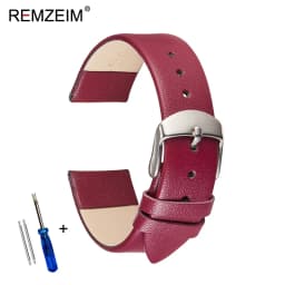 Ultra-thin Soft Genuine Leather Watch Strap Wrist Strap 14mm 16mm 18mm 20mm 22mm White Black Pink Brown Leather Watchband