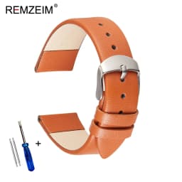 Ultra-thin Soft Genuine Leather Watch Strap Wrist Strap 14mm 16mm 18mm 20mm 22mm White Black Pink Brown Leather Watchband