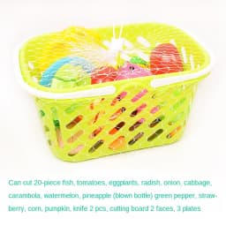 Cutting Play Food Set For Kids Simulation Kitchen Toys Pretend Play Montessori Cut Fruits Vegetables Toy for Toddlers Boys Girls