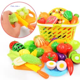 Cutting Play Food Set For Kids Simulation Kitchen Toys Pretend Play Montessori Cut Fruits Vegetables Toy for Toddlers Boys Girls