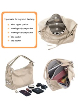 Zency 100% Genuine Leather Women Hobo Bag White Lady Tassel Shoulder Bags Classic Red Handbag Crossbody Purse 2024 Trendy