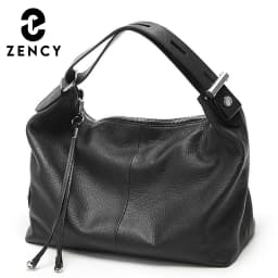 Zency 100% Genuine Leather Women Hobo Bag White Lady Tassel Shoulder Bags Classic Red Handbag Crossbody Purse 2024 Trendy