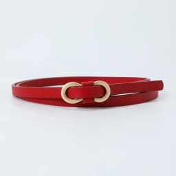 Ladies Shirt Dress Thin Waistband Solid Color 8-Shaped Buckle Belts Accessories