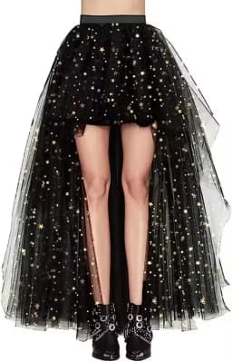 BABYONLINE Waist Cinching  Flattering Petticoat For Women Long Tulle Skirt, Adult Waves Underskirt Cocktail TUTU Skirt Goth