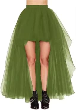 BABYONLINE Waist Cinching  Flattering Petticoat For Women Long Tulle Skirt, Adult Waves Underskirt Cocktail TUTU Skirt Goth
