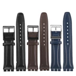 High quality 17mm 19mm Genuine Leather Watch Strap Men women WatchBand for Swatch YCS YAS YGS Wrist Band Metal buckle Bracelet