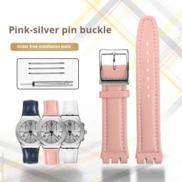 High quality 17mm 19mm Genuine Leather Watch Strap Men women WatchBand for Swatch YCS YAS YGS Wrist Band Metal buckle Bracelet