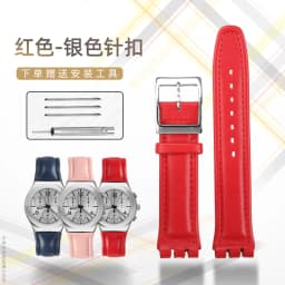 High quality 17mm 19mm Genuine Leather Watch Strap Men women WatchBand for Swatch YCS YAS YGS Wrist Band Metal buckle Bracelet