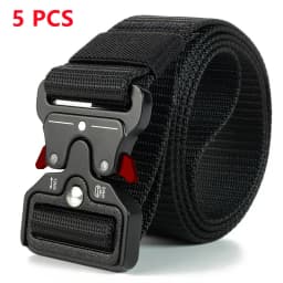 5pcs Versatile Men's Tactical Belts - Durable, Adjustable Design - for Outdoor Hunting & Sports Enthusiasts