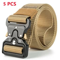 5pcs Versatile Men's Tactical Belts - Durable, Adjustable Design - for Outdoor Hunting & Sports Enthusiasts