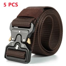 5pcs Versatile Men's Tactical Belts - Durable, Adjustable Design - for Outdoor Hunting & Sports Enthusiasts